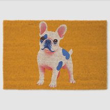 French Bulldog Orange Illustration colorful Dots