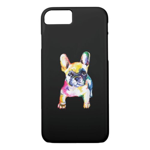 French Bulldog Original Watercolor Drawing Gift iPhone 87 Case