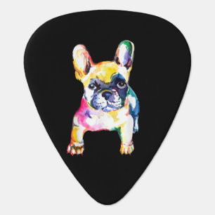 French Bulldog Original Watercolor Drawing Gift Guitar Pick