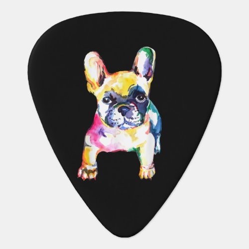 French Bulldog Original Watercolor Drawing Gift Guitar Pick