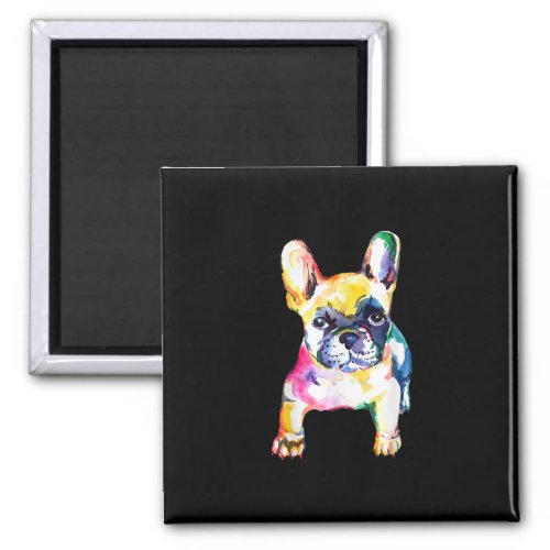 French Bulldog Original Watercolor Drawing Gift Magnet