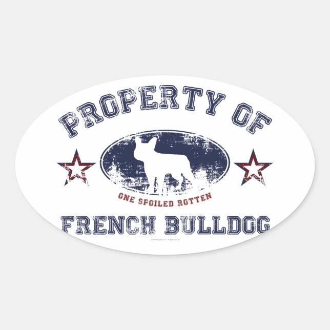 French Bulldog Oval Sticker (Front)