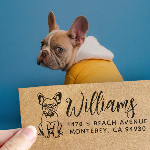 French Bulldog Owner Return Address Dog Owner Self-inking Stamp