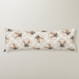 French Bulldog Painting Fawn Cute Original Dog Art Body Pillow
