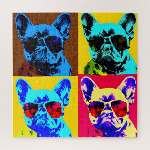 French bulldog painting in pop art style jigsaw puzzle