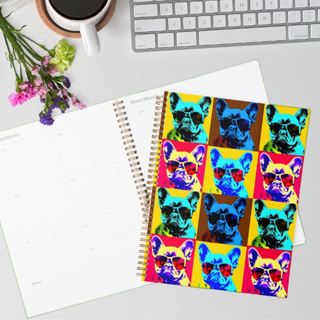 French bulldog painting in pop art style planner (Creator Uploaded)