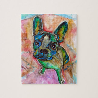 FRENCH BULLDOG PAINTING JIGSAW PUZZLE