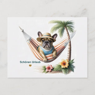 French Bulldog Palm Beach French Bulldog Invitation Postcard