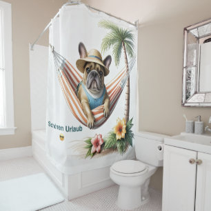 French Bulldog Palm Beach French Bulldog Shower Curtain