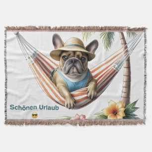 French Bulldog Palm Beach French Bulldog Throw Blanket