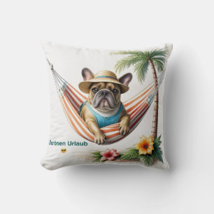 French Bulldog Palm Beach French Bulldog Throw Pillow
