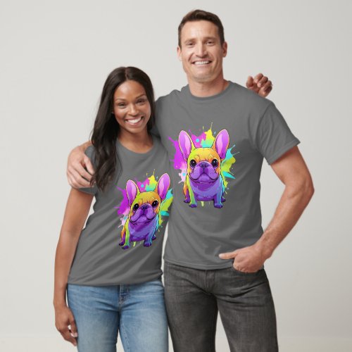 French Bulldog Pastel Splash of Color T_Shirt