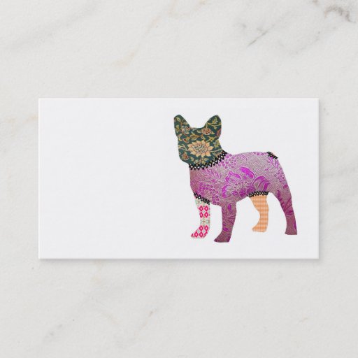 Customizable French Bulldog Patchwork Pet Business Cards