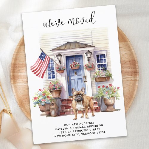 French Bulldog Patriotic Personalized Dog Moving Announcement