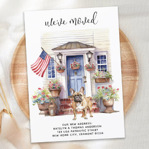 French Bulldog Patriotic Pet Frenchie Dog Moving Announcement