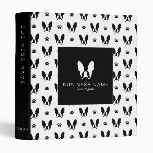 French bulldog pattern 3 ring binder