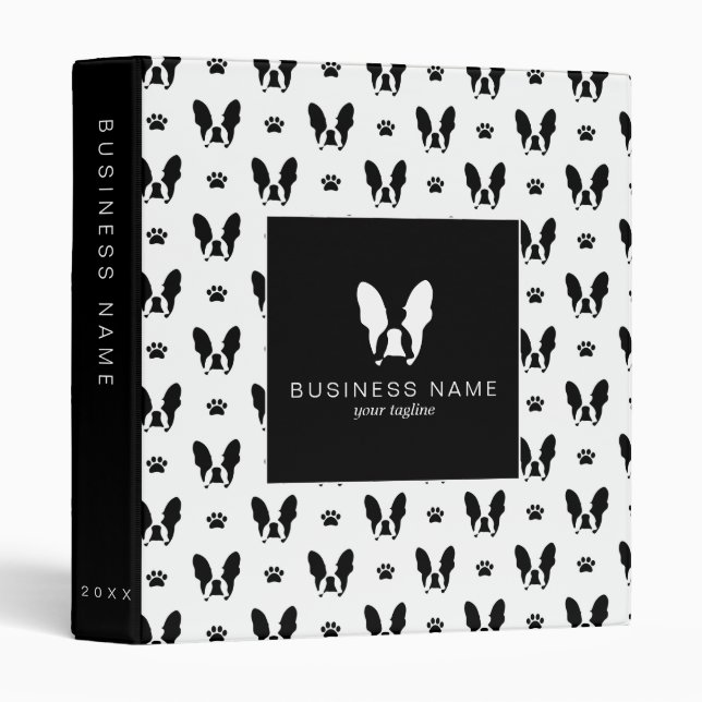 French bulldog pattern 3 ring binder (Front/Spine)