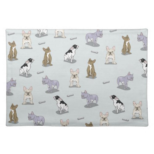 French bulldog pattern cloth placemat