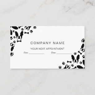 French Bulldog pattern corner Appointment Card