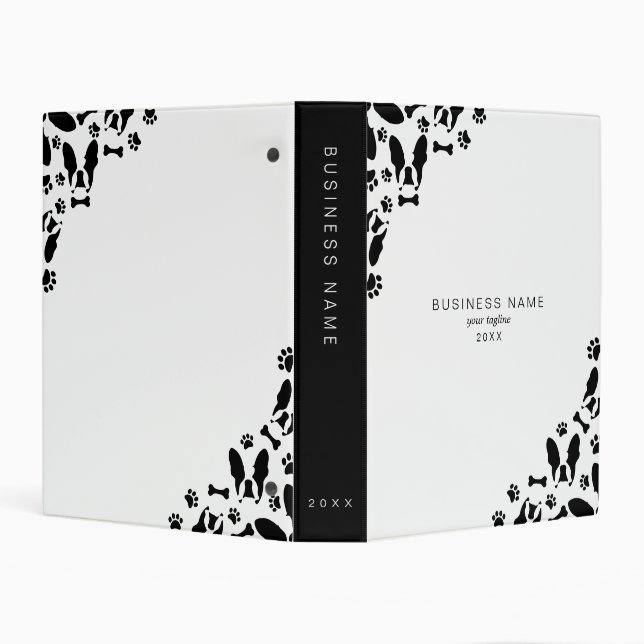 French Bulldog pattern corner Mini Binder (Background)