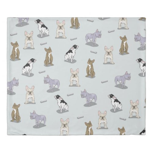 French bulldog pattern duvet cover