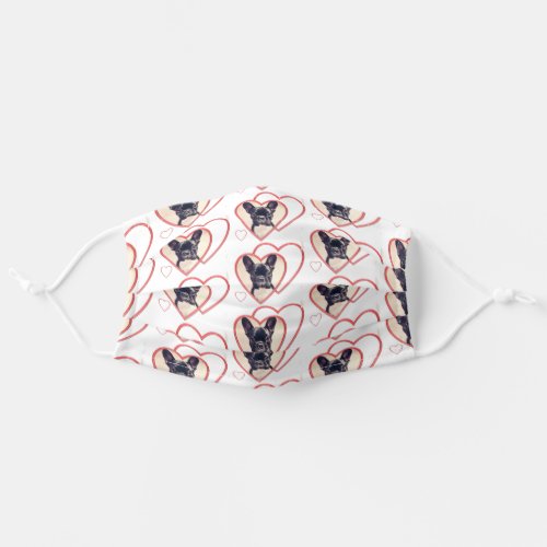 French Bulldog pattern face mask cover