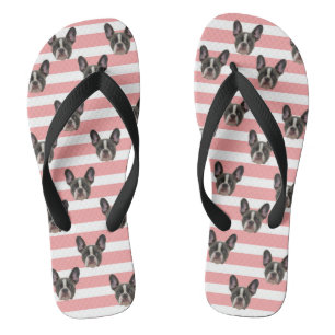 French Bulldog Pattern Flip Flops