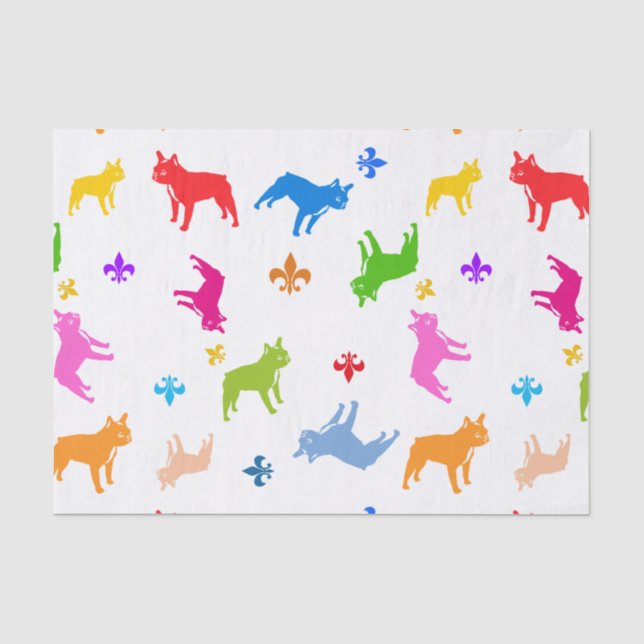 French Bulldog Pattern Gift Wrapping Tissue Paper (Front)
