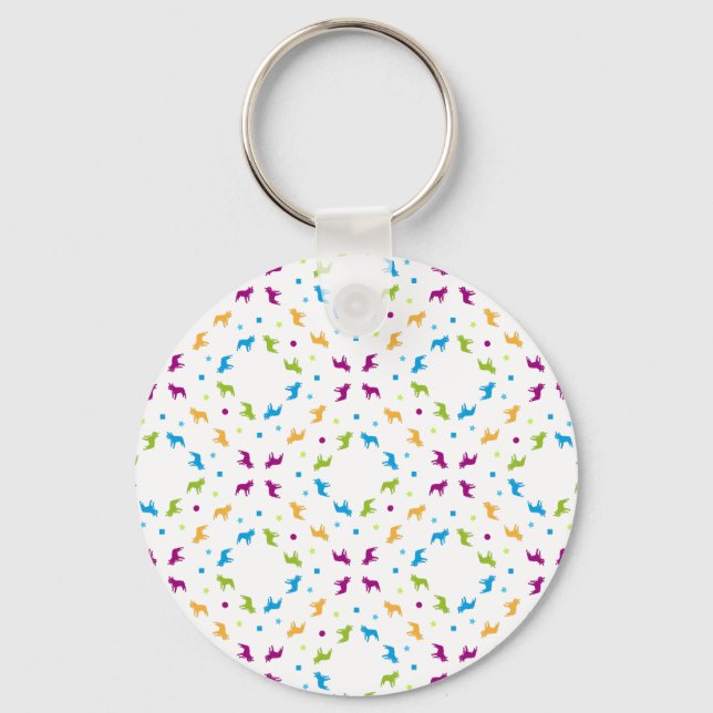 French Bulldog pattern Keychain (Front)