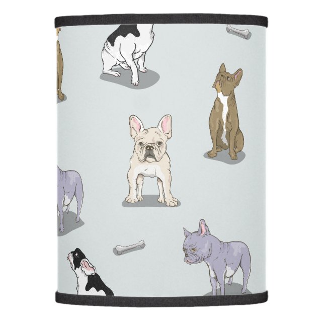 French bulldog pattern lamp shade (Front)