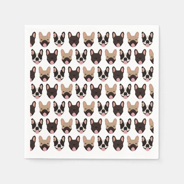 French Bulldog Pattern Napkins (Front)