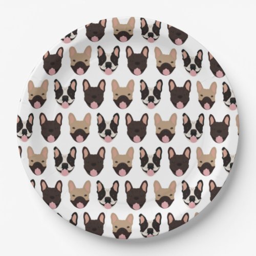 French Bulldog Pattern Paper Plates