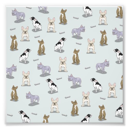 French bulldog pattern photo print