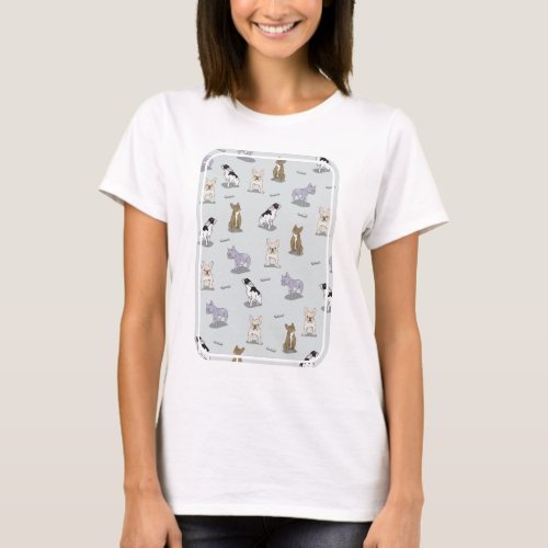 French bulldog pattern T_Shirt