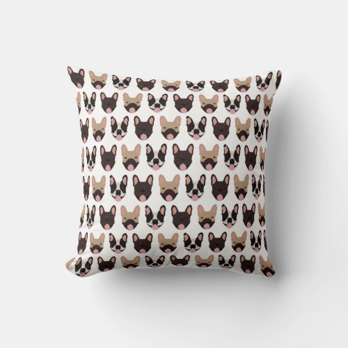 French Bulldog Pattern Throw Pillow