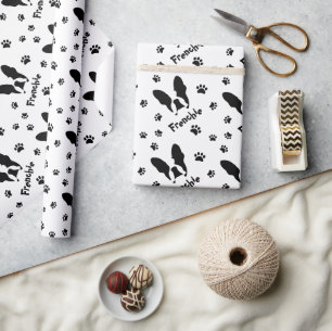 French bulldog pattern wrapping paper