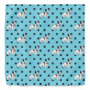 French Bulldog Paw Prints Pattern Bandana