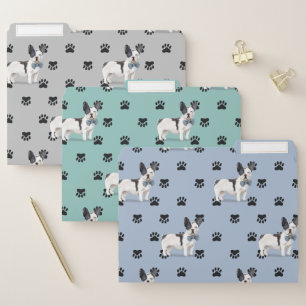 French Bulldog Paw Prints Pattern File Folder