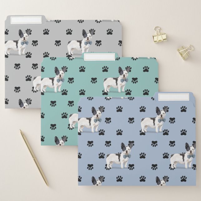 French Bulldog Paw Prints Pattern File Folder (Set)