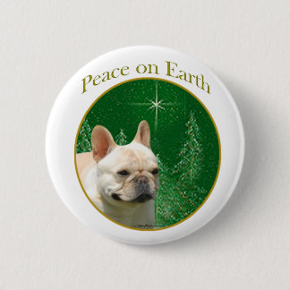 French Bulldog Peace Pinback Button