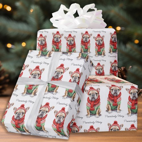 French Bulldog Personalised Dog Lover Christmas  Wrapping Paper