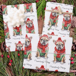 French Bulldog Personalised Dog Lover Christmas  Wrapping Paper Sheets<br><div class="desc">Looking for the perfect holiday card or gift for the dog lover in your life? Look no further than our adorable French Bulldog-themed collection! Featuring cute and festive designs, our cards and gifts are sure to bring a smile to anyone's face. Our holiday cards feature a variety of French Bulldog...</div>