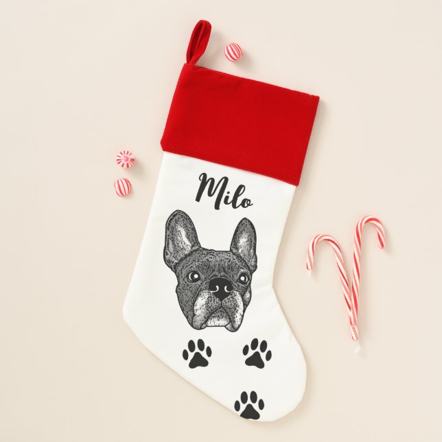 French Bulldog Personalized Christmas Stocking (Front)