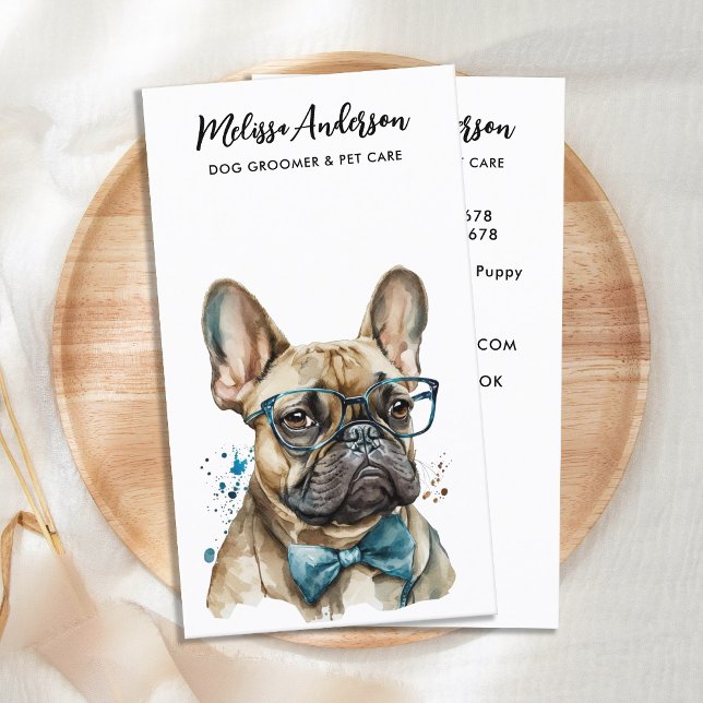 French Bulldog Personalized Dog Groomer Pet Sitter Business Card (Creator Uploaded)