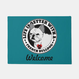 French Bulldog Personalized Life Is Better Doormat