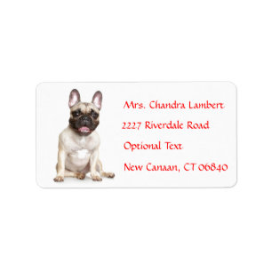 French Bulldog Personalized Name Address Label