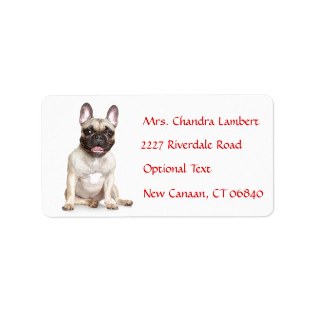 French Bulldog  Personalized Name Address Label (Front)