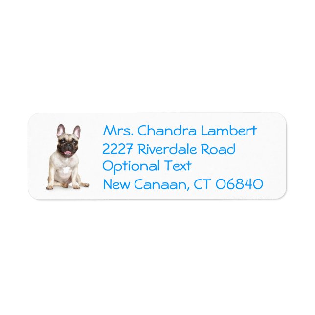 French Bulldog  Personalized Name Address Label (Front)