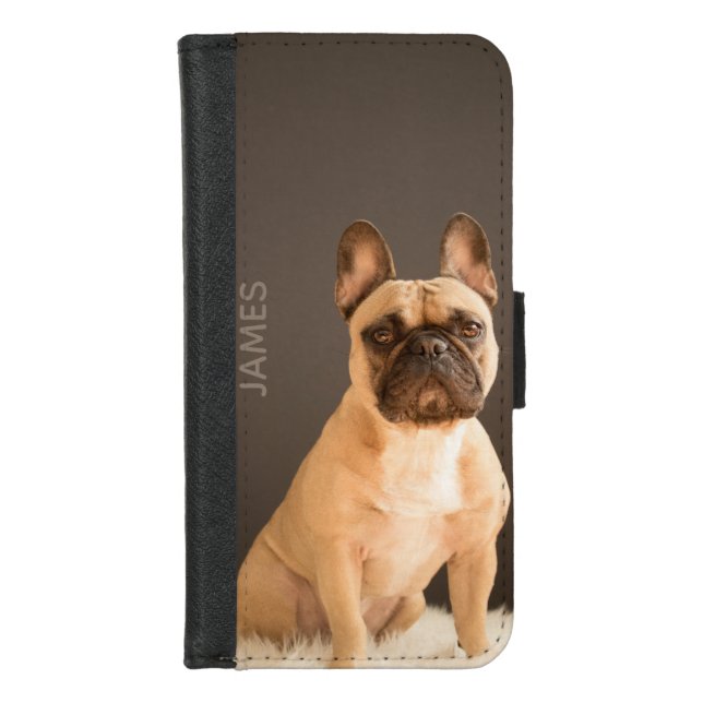 French Bulldog Personalized Name | Dog iPhone Wallet Case (Front)