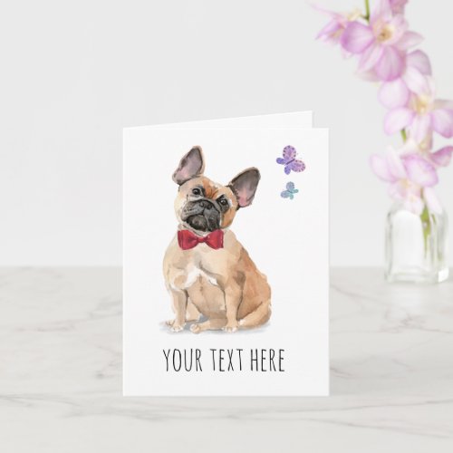 French Bulldog Personalized Text Greeting Card